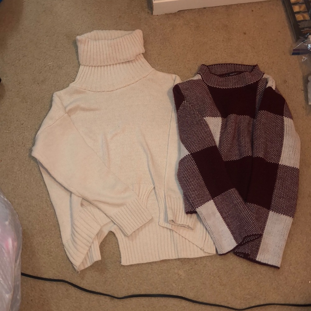 High Neck Cropped Sweaters